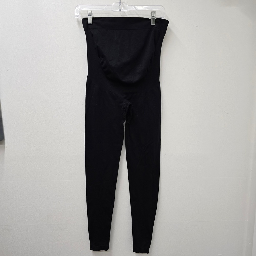 Mamafique Maternity Leggings Black Over The Belly Seamless Stretch Medium